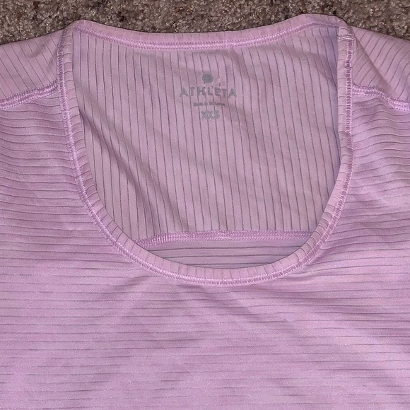 Athleta Shadow Stripe Chi Long Sleeve Lilac XXS - Picture 3 of 4